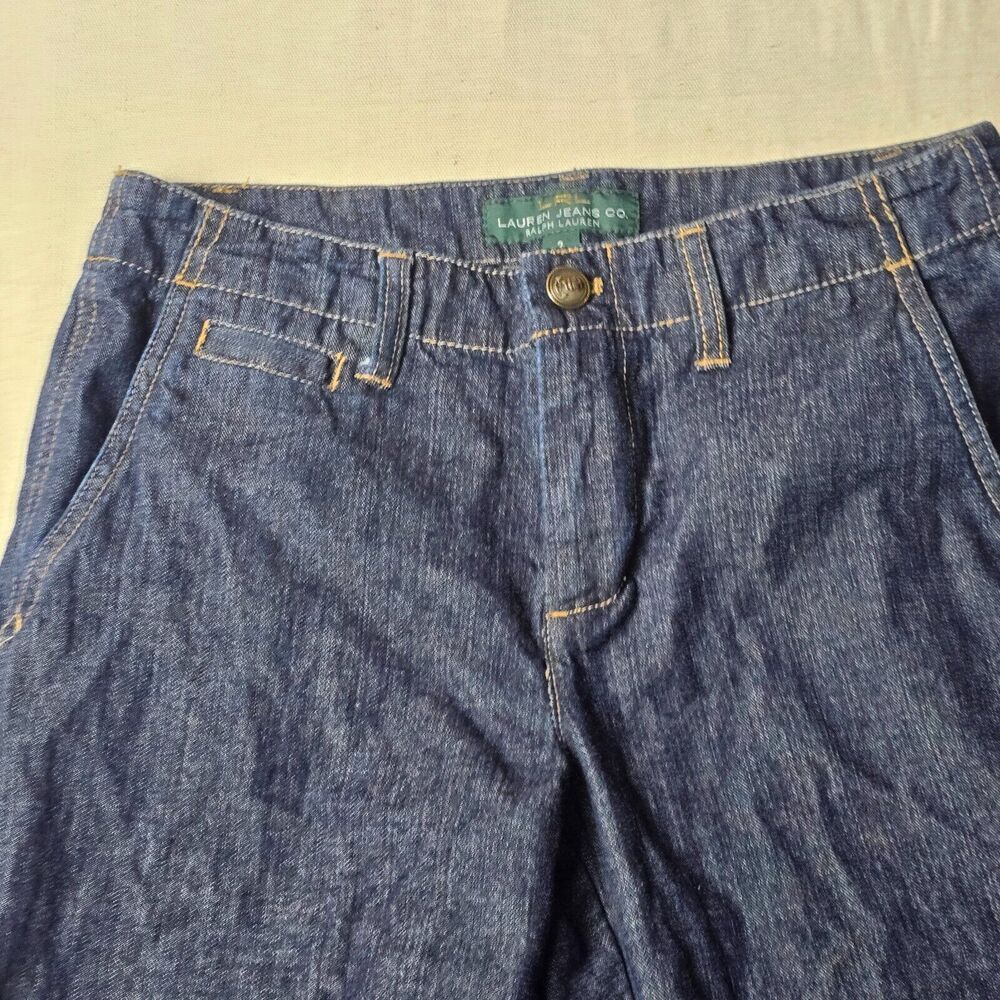 Lauren Jeans  Co Womens 2 Mid Rise Denim Blue Dark Straight Zip‎ Pants - Picture 11 of 16